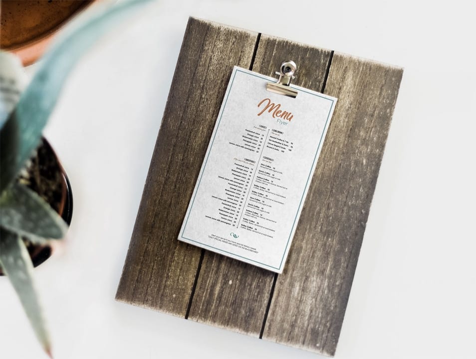 Free Hotel / Restaurant Menu Card Mockup PSD 2 Free Hotel / Restaurant Menu Card Mockup PSD