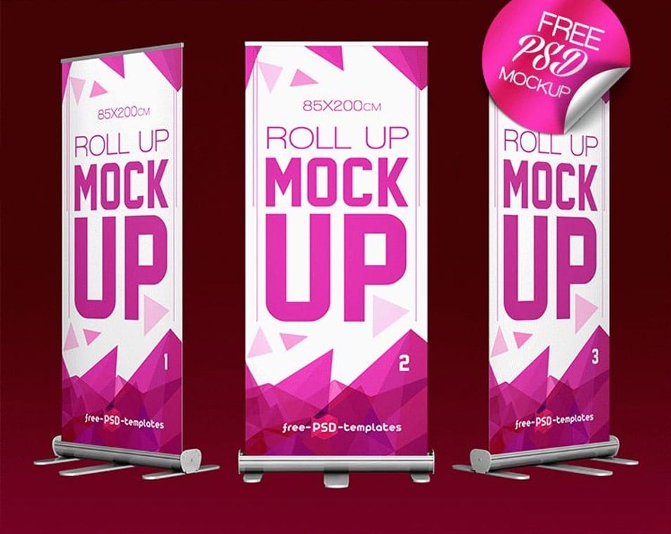 Free Roll Up Mock-up in PSD 2 Free Roll Up Mock-up in PSD