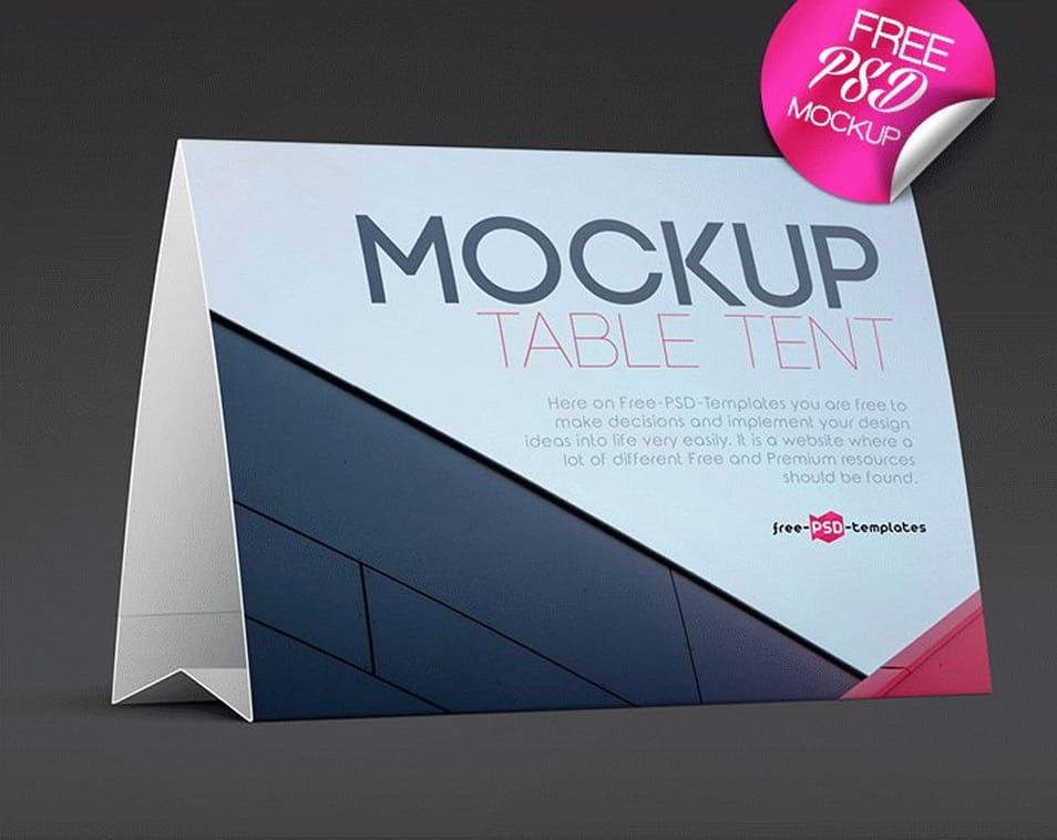 Free Table Tent Mock-up in PSD 2 Free Table Tent Mock-up in PSD