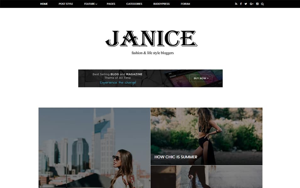 Janice Fashion/Lifestyle & Responsive Blogger Template