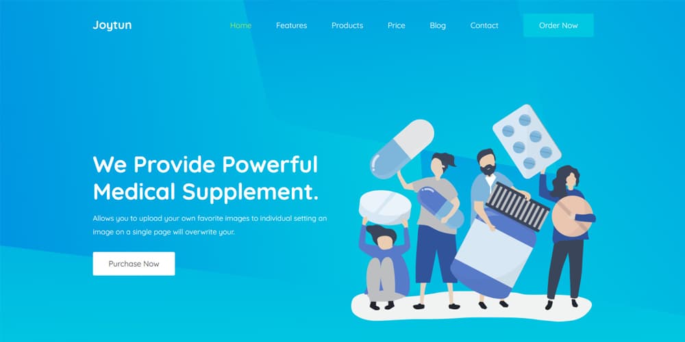 Best Free Web Templates 2023 278 Joytun Health Supplement Template