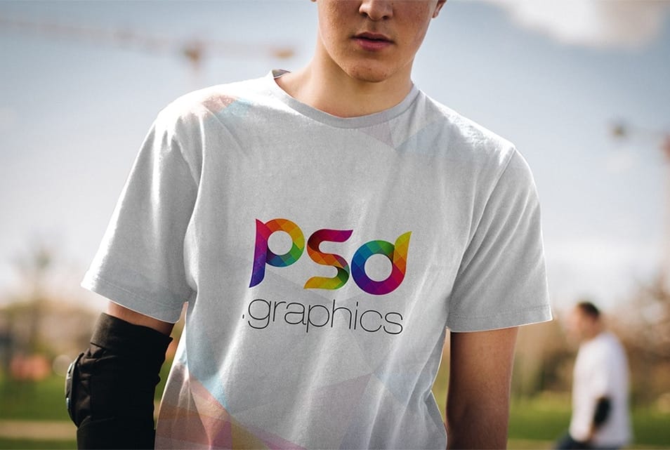 Man T-Shirt Mockup Template 2 Man T-Shirt Mockup Template