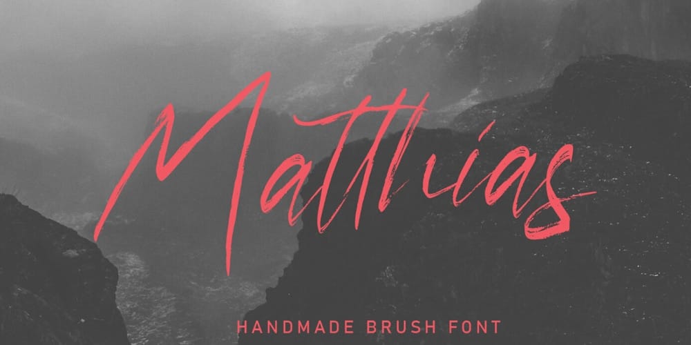 250 + Free Modern Script Fonts for Designers 105 Matthias Brush Script Font