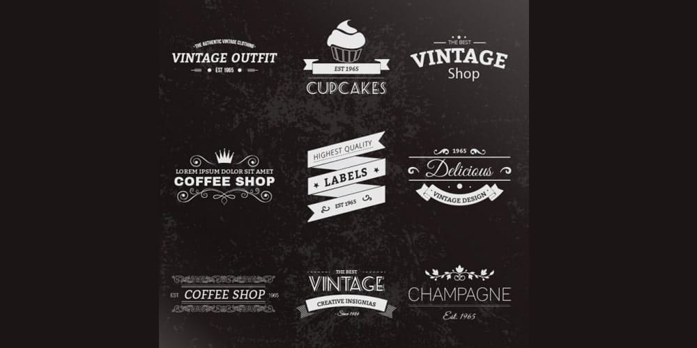 Retro style labels