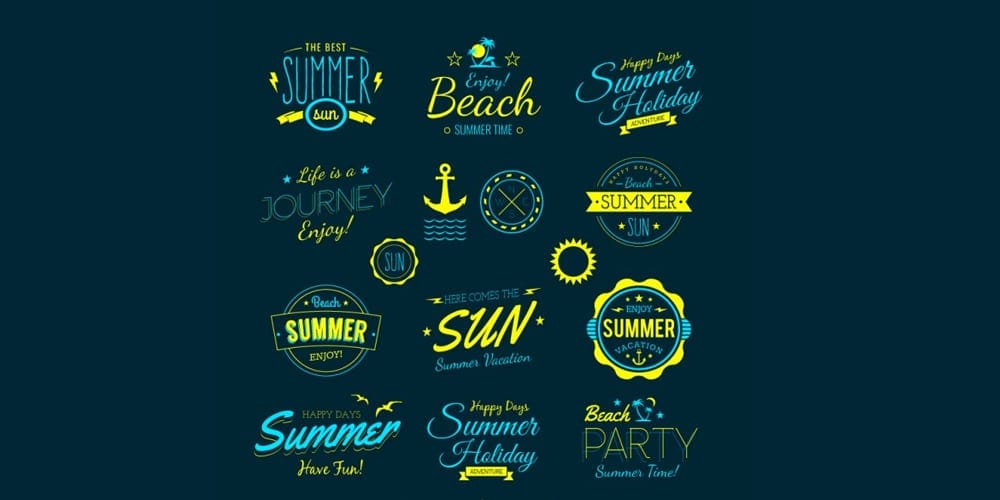 Retro Summer Badges