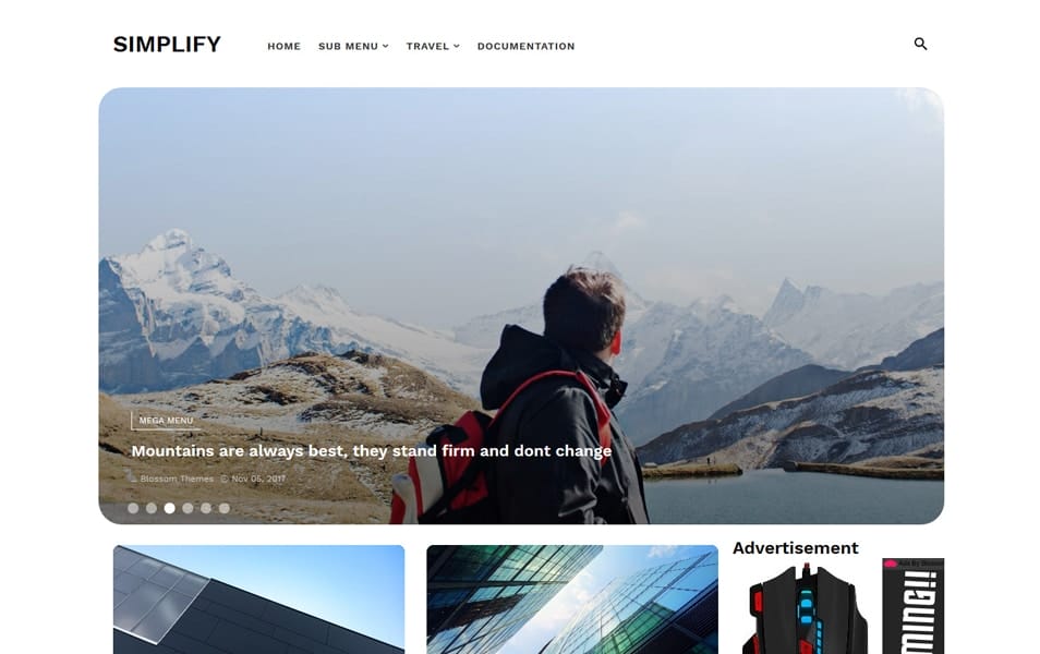 Simplify Travel and Lifestyle Magazine Theme