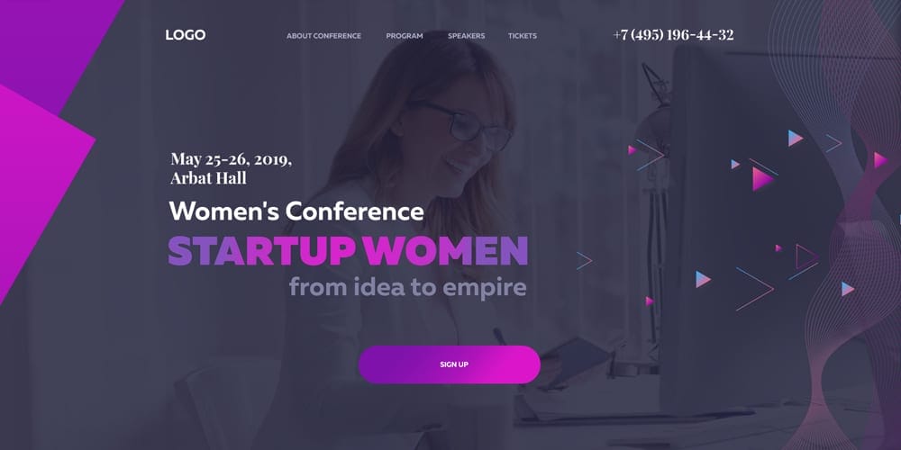 StartUp Women Landing Page
