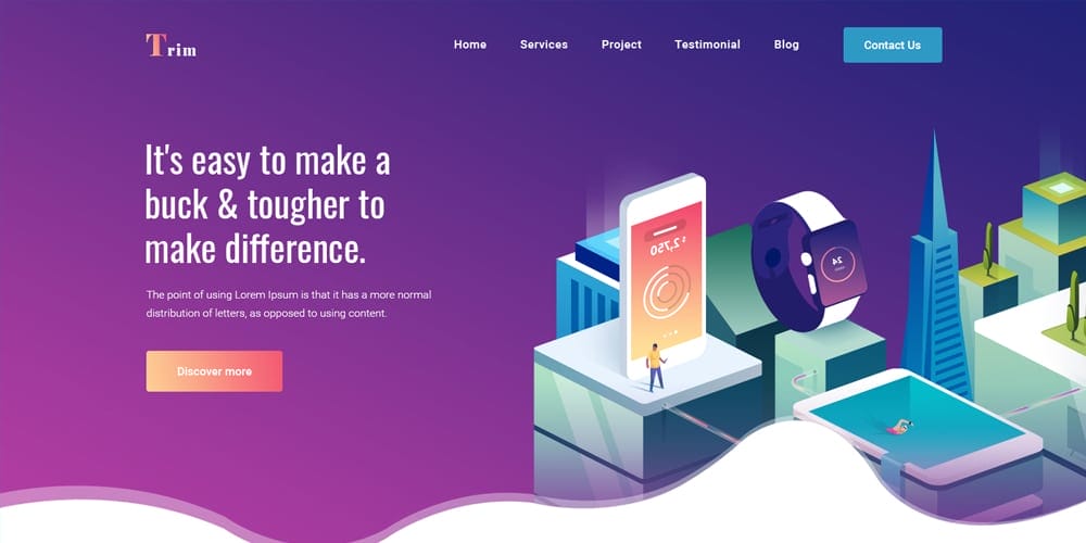 Best Free Web Templates 2021 110 Trim Landing Page for Creative Business