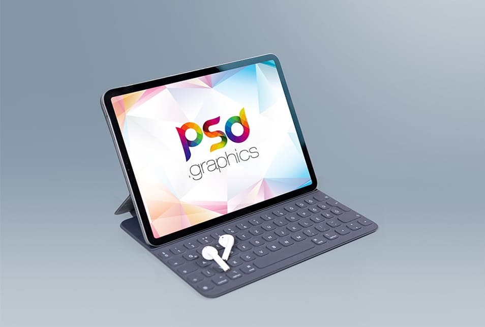 iPad Pro with Keypad Mockup 2 iPad Pro with Keypad Mockup