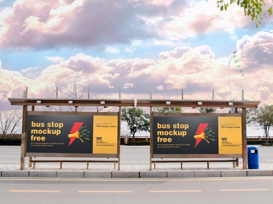 Bus Stop Mockup PSD 2 Bus Stop Mockup PSD
