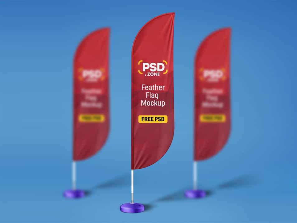 Feather Flag Mockup Free PSD 2 Feather Flag Mockup Free PSD