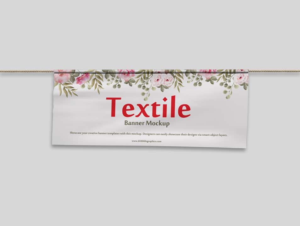 Free PSD Textile Banner Mockup 2 Free PSD Textile Banner Mockup