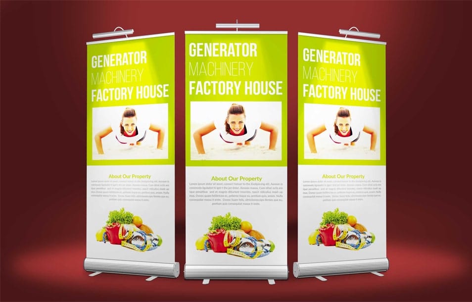 Free Premium Roll-up Banner Mockups PSD 2 Free Premium Roll-up Banner Mockups PSD