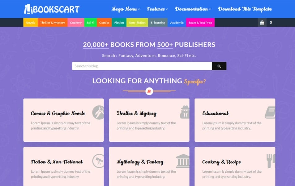 Books Cart Responsive Blogger Template