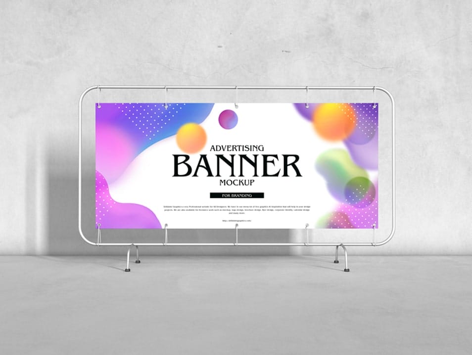 Free Advertising Banner Mockup For Branding 2 Free Advertising Banner Mockup For Branding