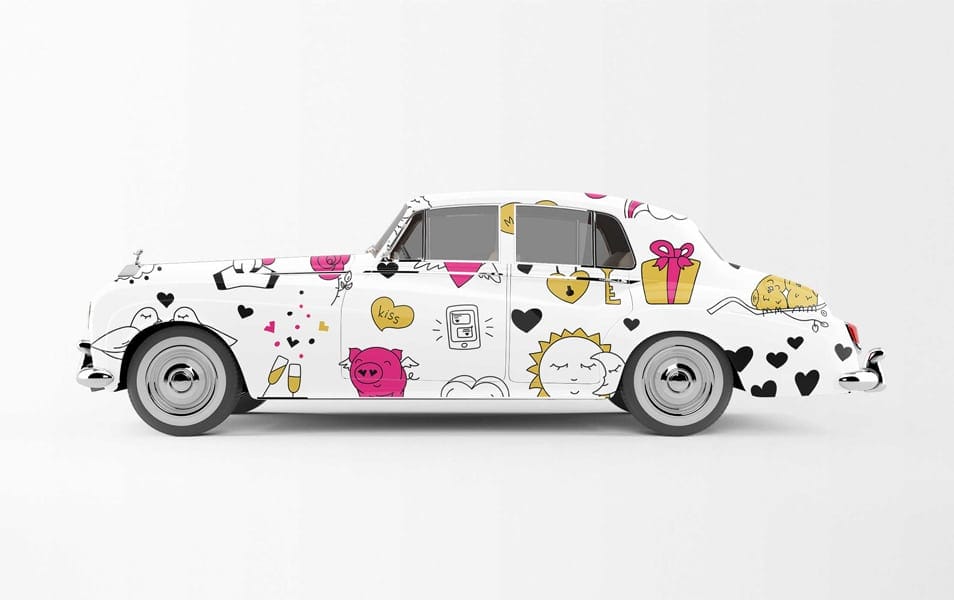 Free Car Sticker PSD Mockup 2 Free Car Sticker PSD Mockup