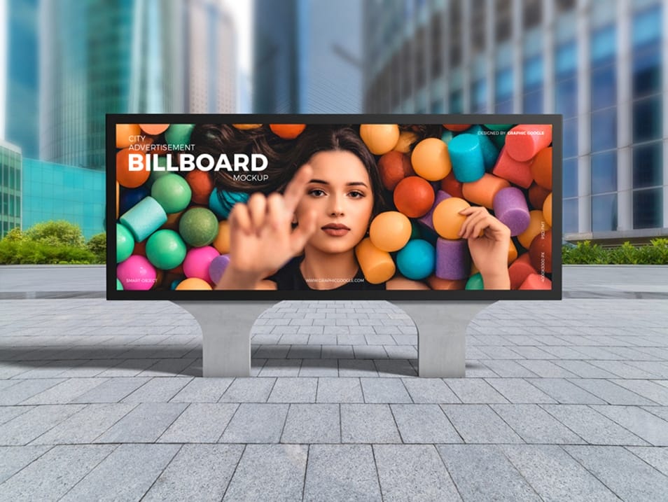 Free City Advertisement Billboard Mockup 2 Free City Advertisement Billboard Mockup