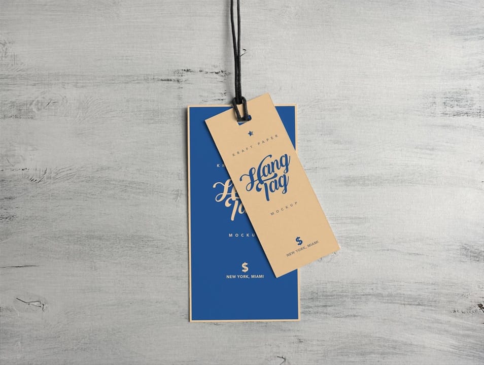 Free Dual Cloth Hanging Tag Mockup PSD 2 Free Dual Cloth Hanging Tag Mockup PSD