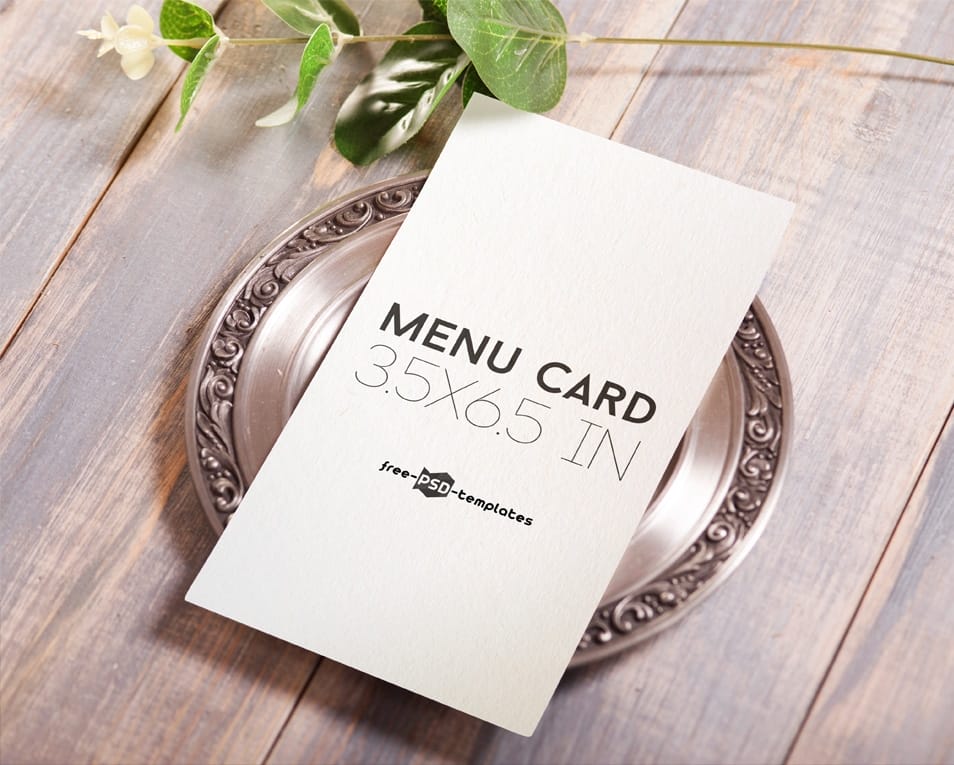 Free Menu Card Mock-up in PSD 2 Free Menu Card Mock-up in PSD