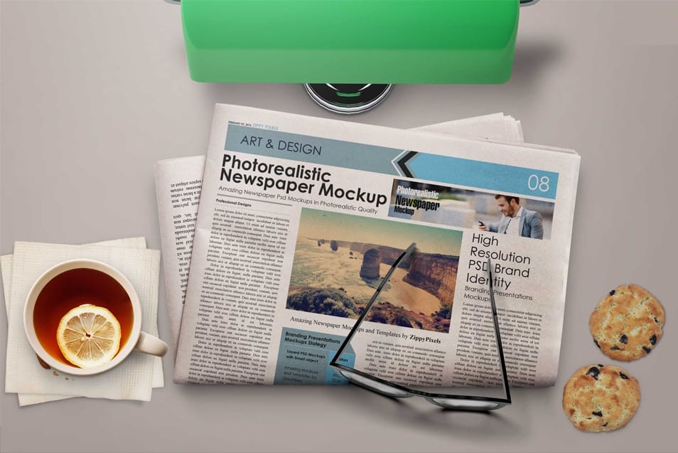 Free Morning NewsPaper Mockup 2 Free Morning NewsPaper Mockup