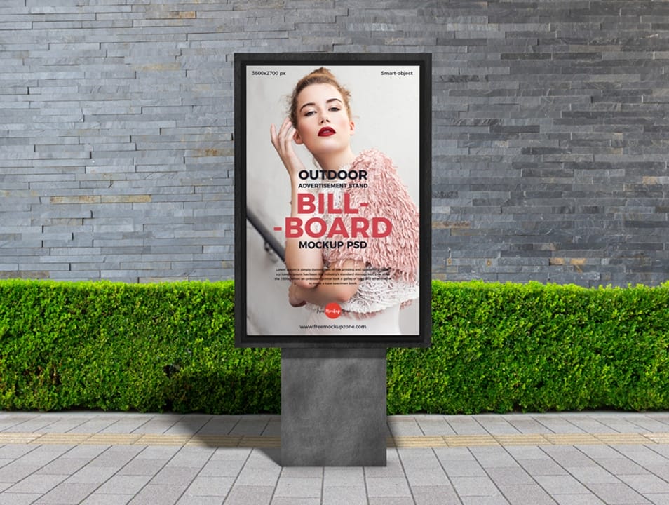 Free Outdoor Advertisement Stand Billboard Mockup PSD 2 Free Outdoor Advertisement Stand Billboard Mockup PSD