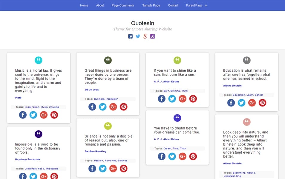 10+ Best Free Pinterest Style WordPress Themes 2022 15 QuotesIn