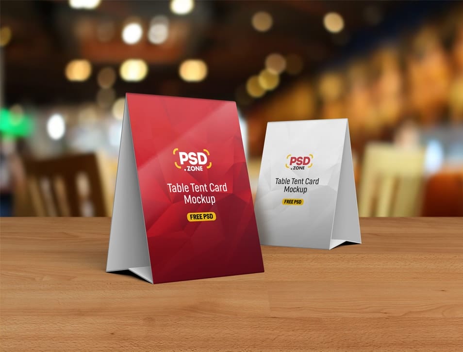 Table Tent Card Mockup PSD 2 Table Tent Card Mockup PSD