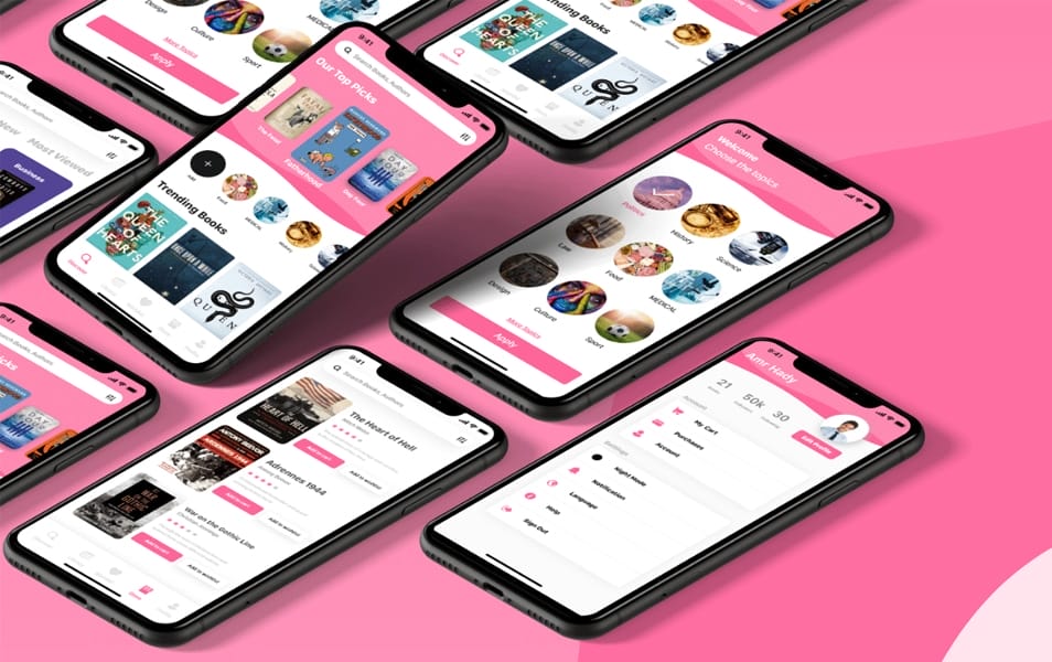 Huge Collection of Free and Premium UI Design Kits 11 Bookshare App for Adobe XD