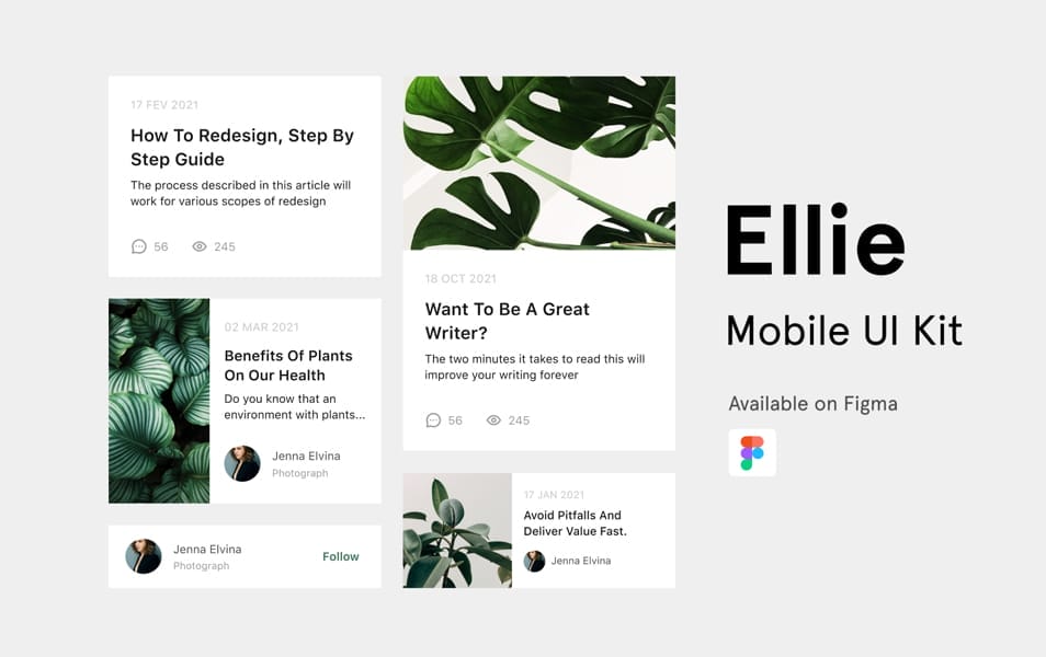 Huge Collection of Free and Premium UI Design Kits 2 Ellie UI Kit