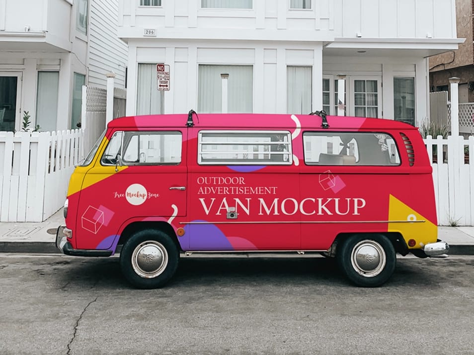 Free Outdoor Advertisement Van Mockup 2 Free Outdoor Advertisement Van Mockup