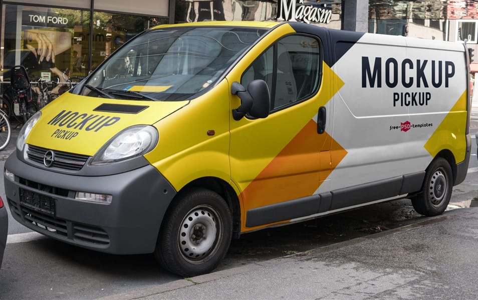 Free Pickup Mock-up in PSD 2 Free Pickup Mock-up in PSD