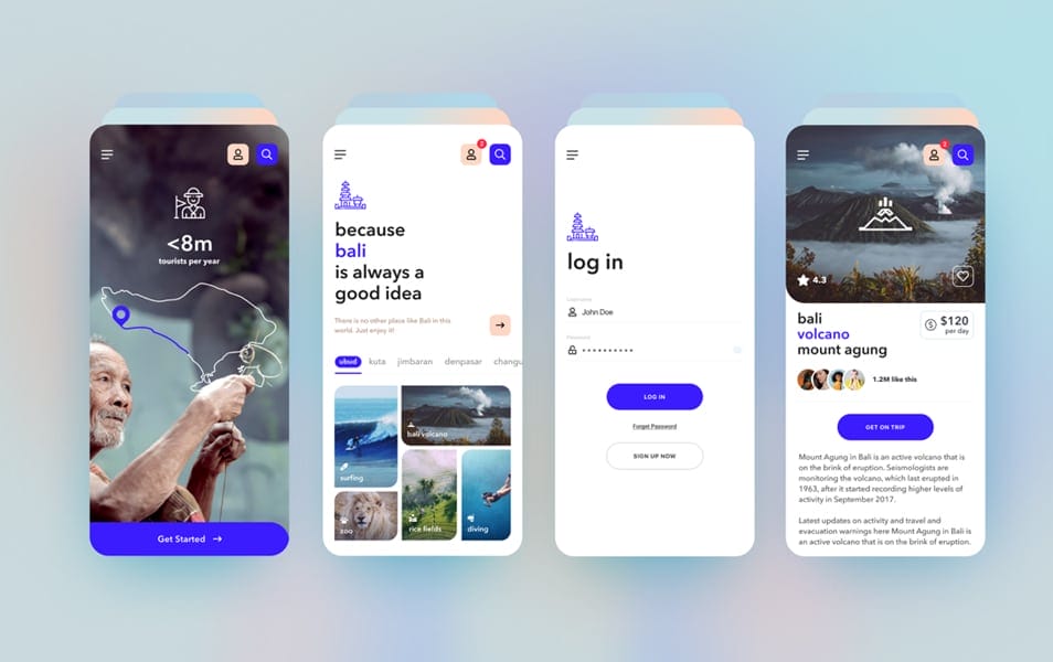 Huge Collection of Free and Premium UI Design Kits 4 Free Travel App