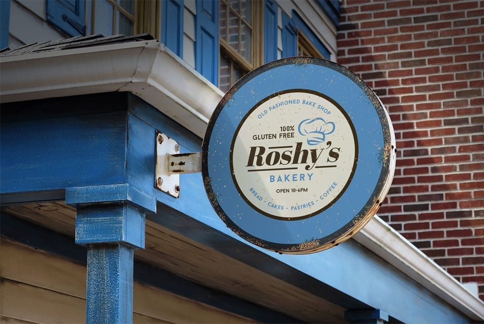 Free Vintage Wall Mounted Sign Board Mockup PSD 2 Free Vintage Wall Mounted Sign Board Mockup PSD