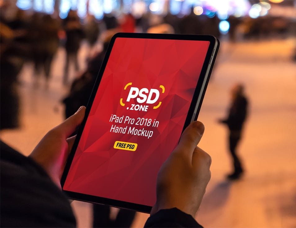 iPad Pro in Hand Mockup Free PSD 2 iPad Pro in Hand Mockup Free PSD