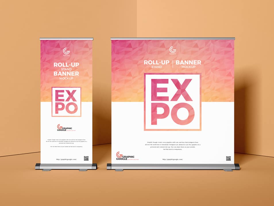 Free Expo Roll-Up Stand Banner Mockup 2 Free Expo Roll-Up Stand Banner Mockup
