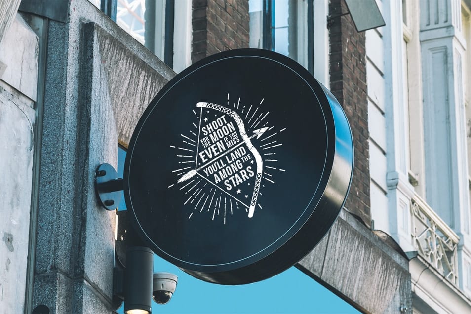 Free Premium Circle Shaped Sign PSD Mockup 2 Free Premium Circle Shaped Sign PSD Mockup