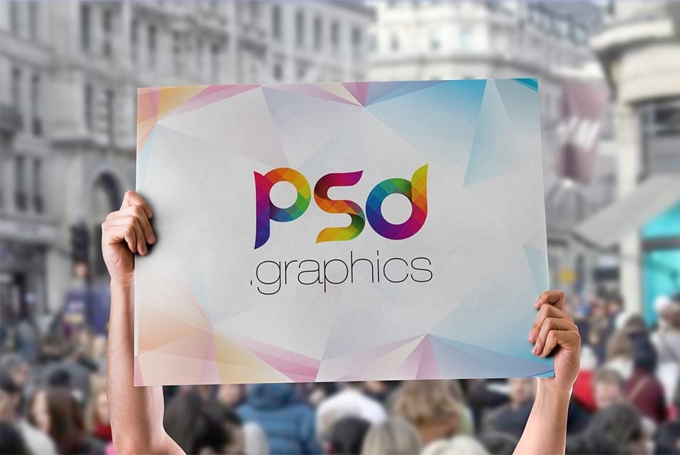 Man Holding Protest Sign Mockup 2 Man Holding Protest Sign Mockup