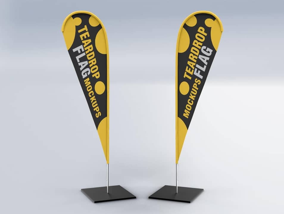 Teardrop Flags Free Mockups 2 Teardrop Flags Free Mockups