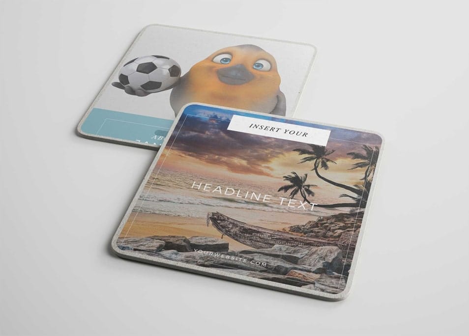 Free Paper Coasters Design Mockup 2 Free Paper Coasters Design Mockup