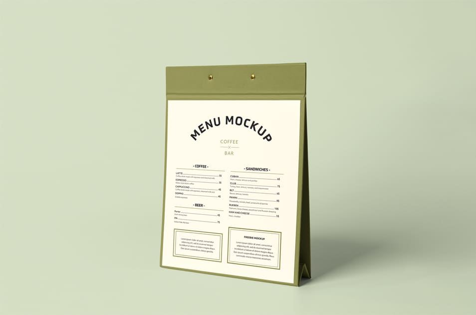 Menu Stand PSD Mockup 2 Menu Stand PSD Mockup