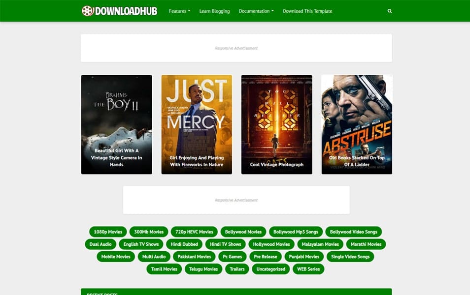 Download Hub Responsive Blogger Template