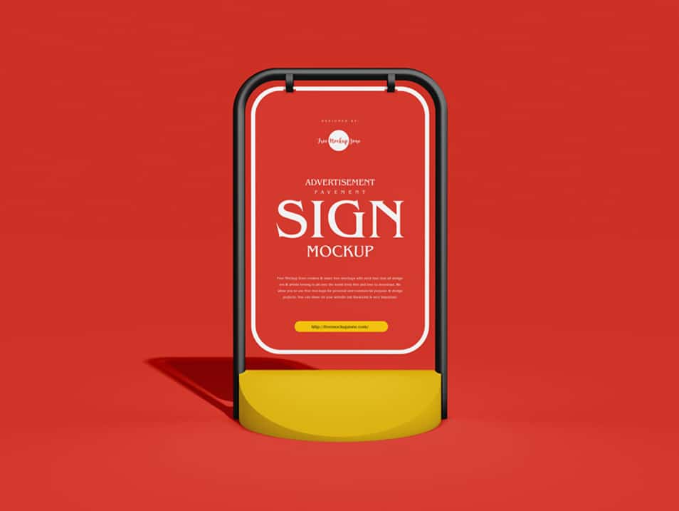 Free Advertisement Pavement Sign Mockup 2 Free Advertisement Pavement Sign Mockup
