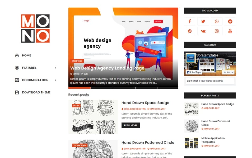 Mono Responsive Blogger Template