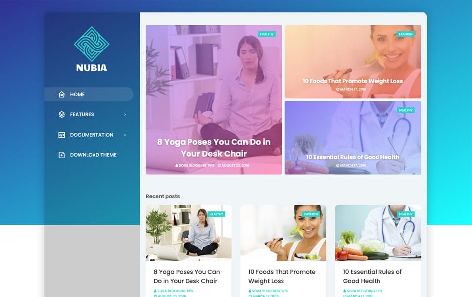 Nubia Responsive Blogger Template