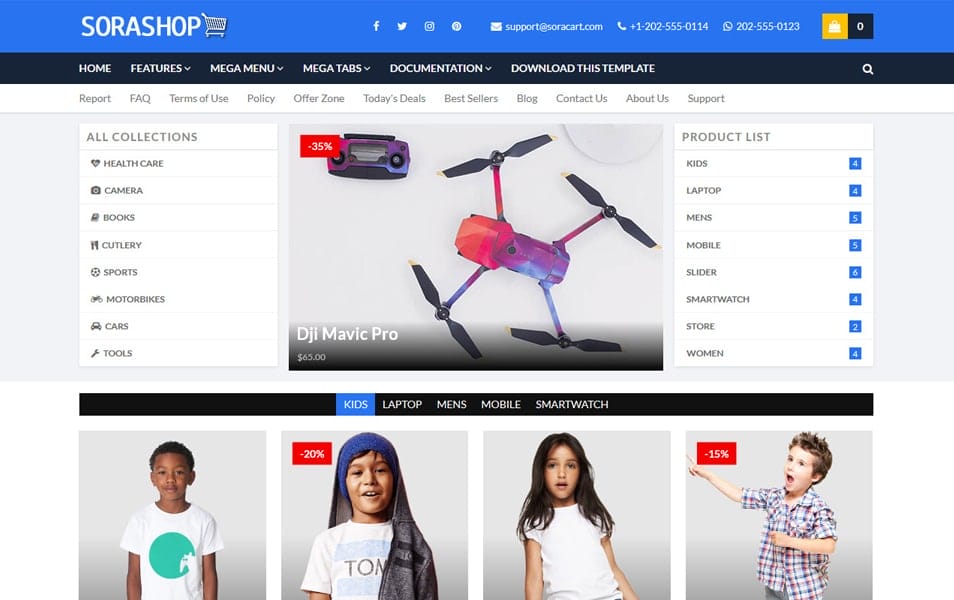 SoraShop Responsive Blogger Template