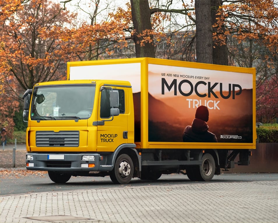 Truck Free PSD Mockup 2 Truck Free PSD Mockup
