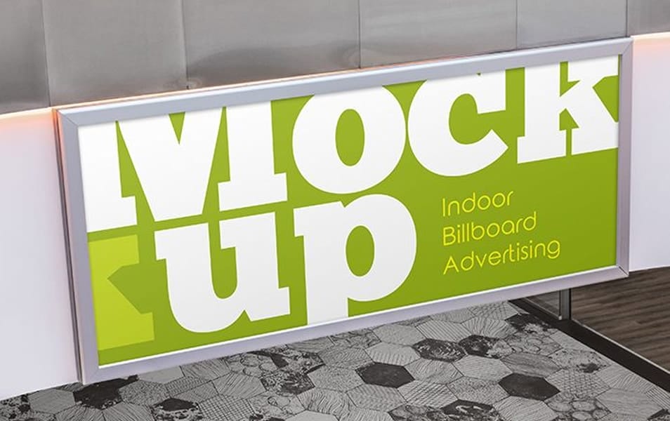 Free Indoor Billboard Advertising MockUp 2 Free Indoor Billboard Advertising MockUp