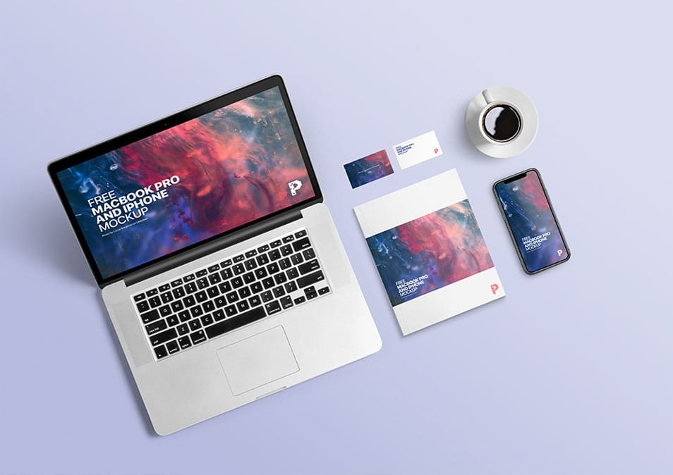 Free MacBook Pro and iPhone Mockup 2 Free MacBook Pro and iPhone Mockup
