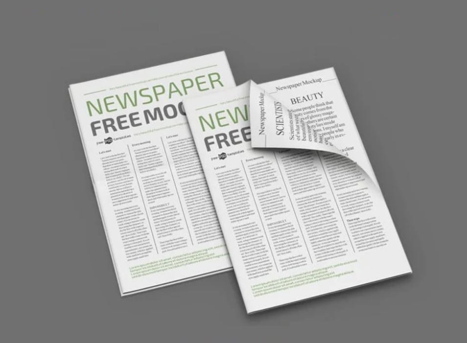 Free Newspaper Mockup Template in PSD 2 Free Newspaper Mockup Template in PSD