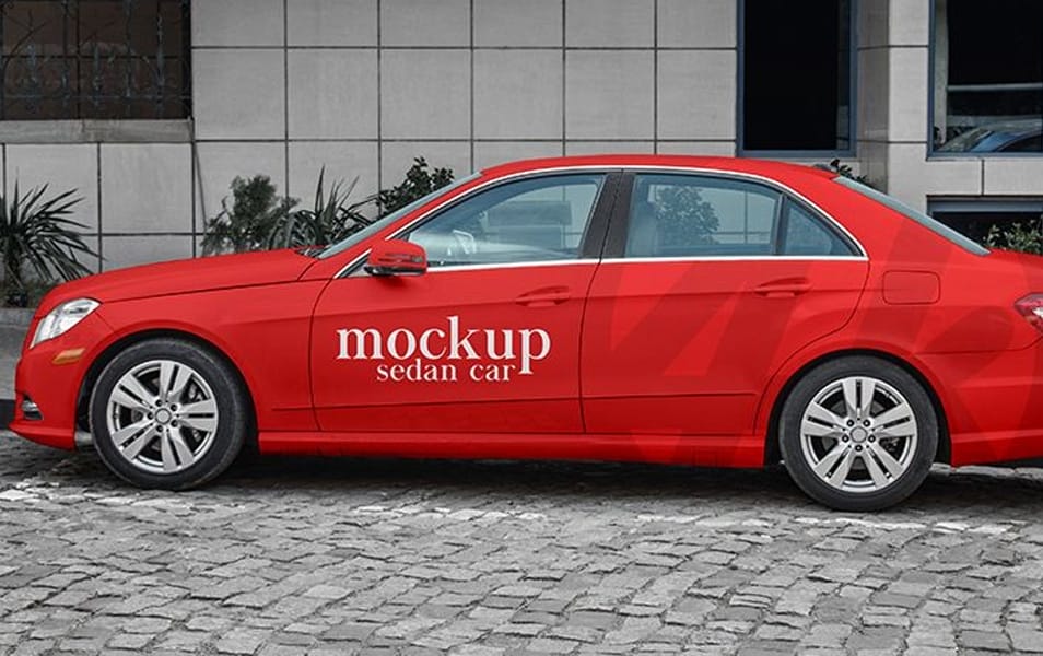 Free Sedan Car MockUp 2 Free Sedan Car MockUp